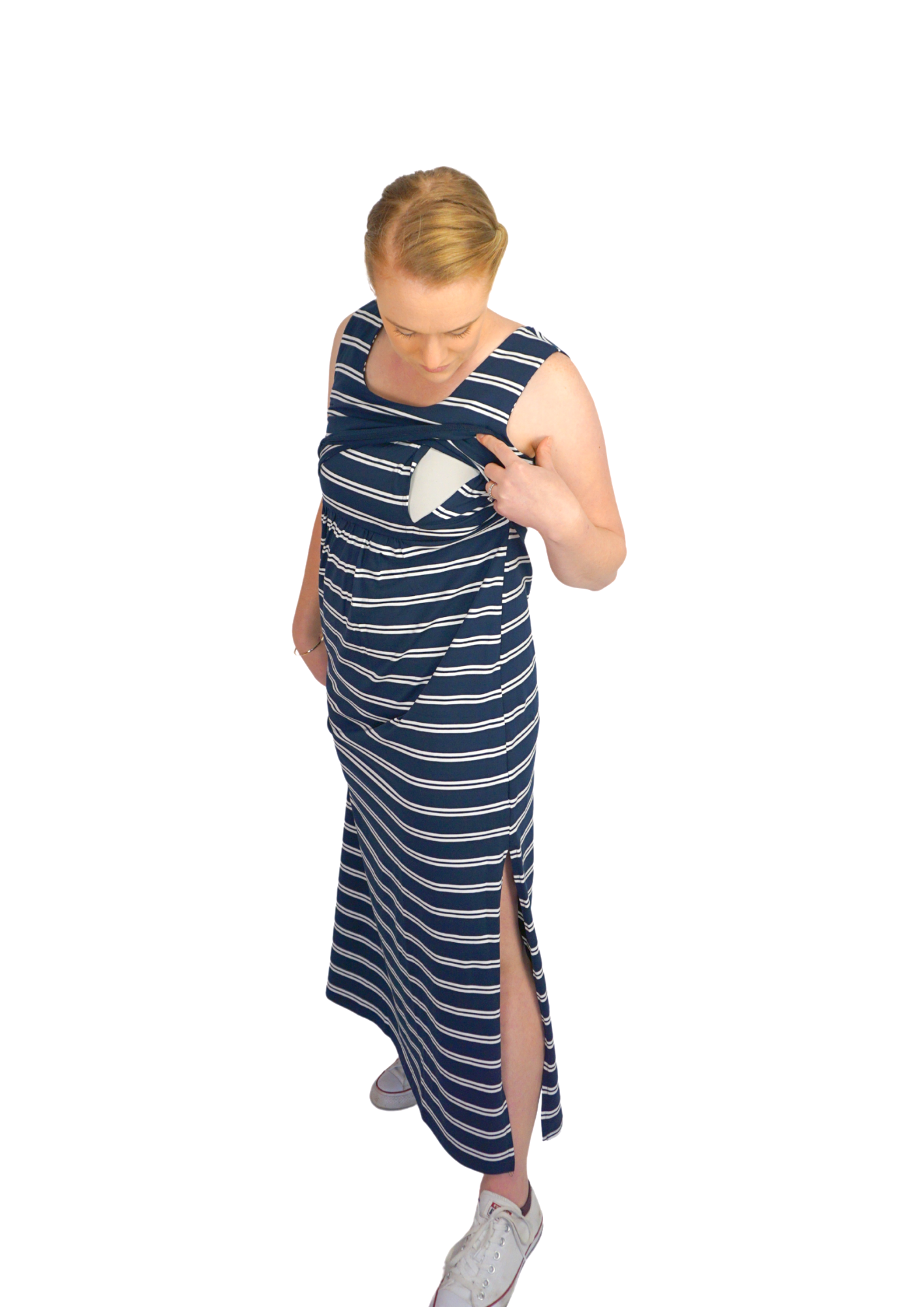 Emily Maxi - Navy Stripe