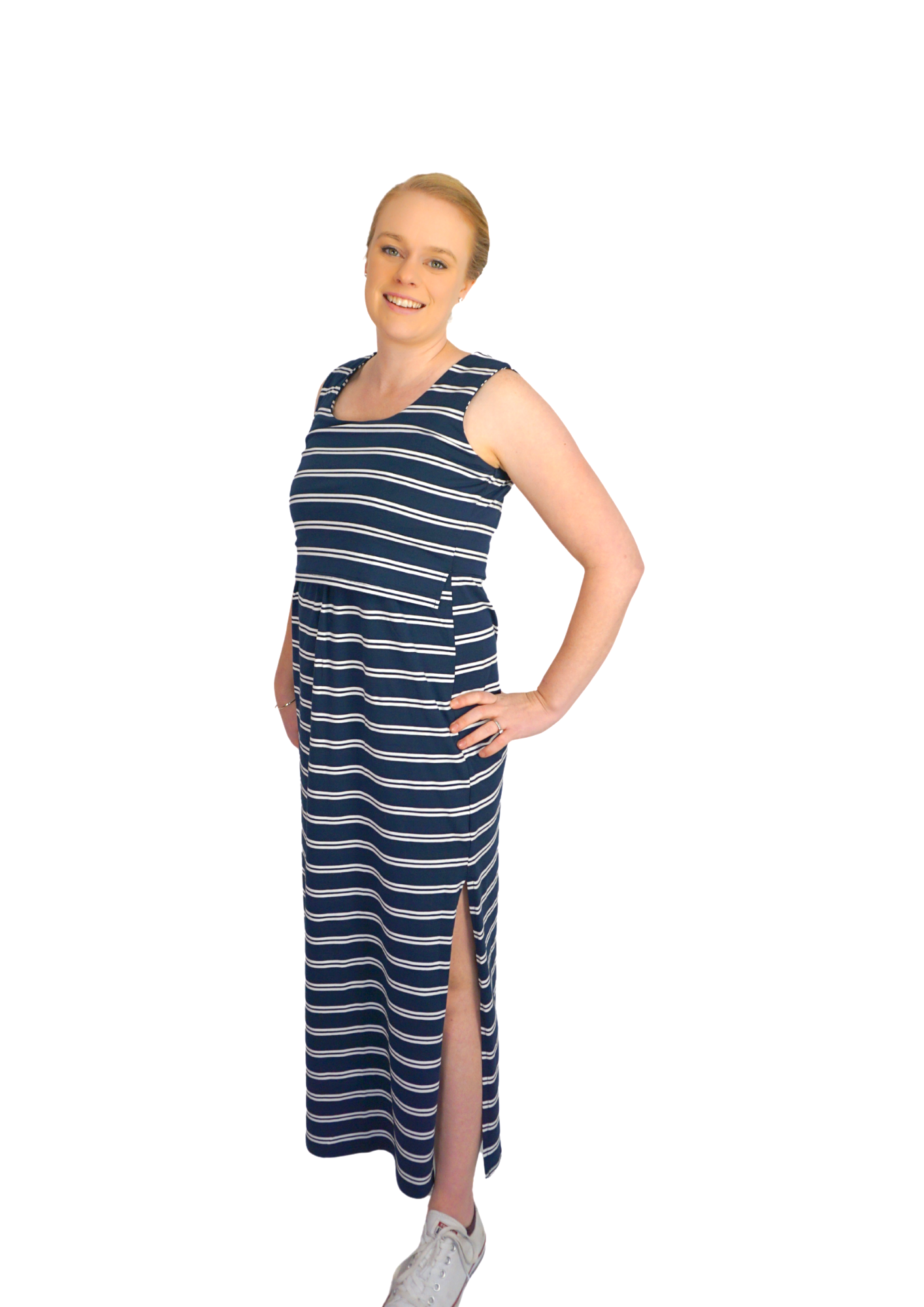 Emily Maxi - Navy Stripe
