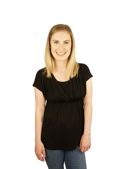 Hazel Flutter Top - Black