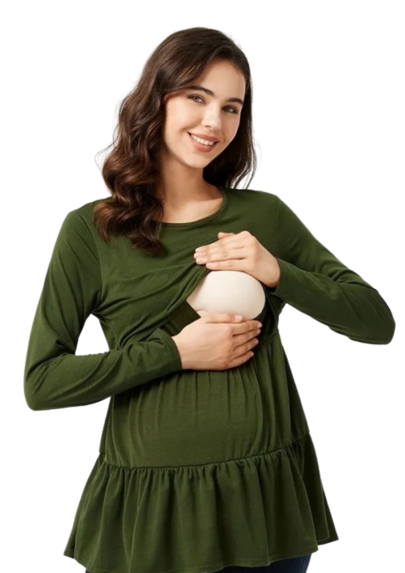 Kendal Tiered Green Top - XSMALL
