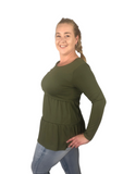 Kendal Tiered Green Top - XSMALL