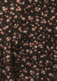 Lorelei Shirred Tiered Midi Dress - Black Floral