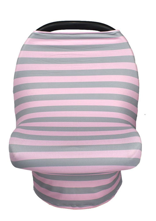 Multi Purpose Cover - Pink & Grey Stripes