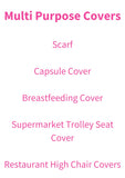 Multi Purpose Cover - Pink & Grey Stripes