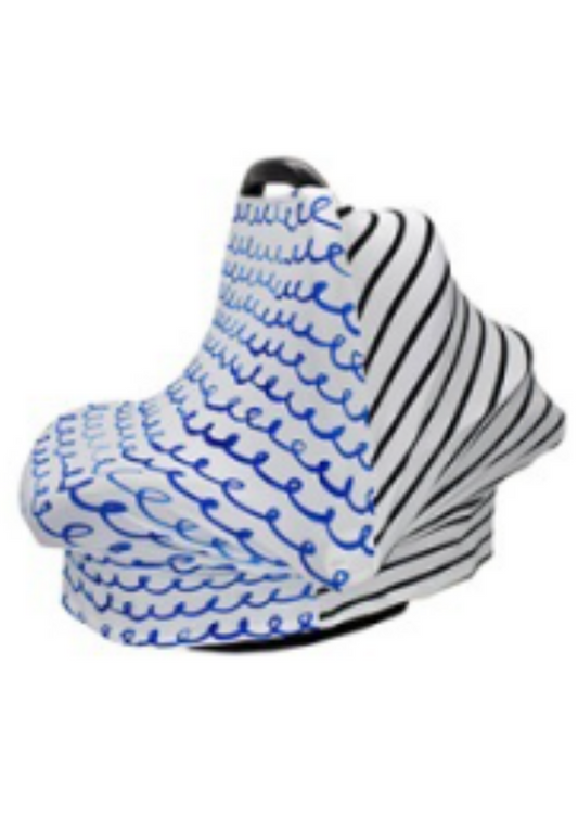 Multi Purpose Cover - Blue Squiggles & Stripes