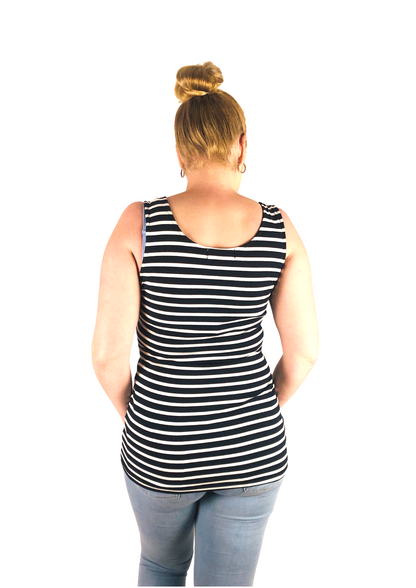 Thea Summer Singlet - Navy  Stripe