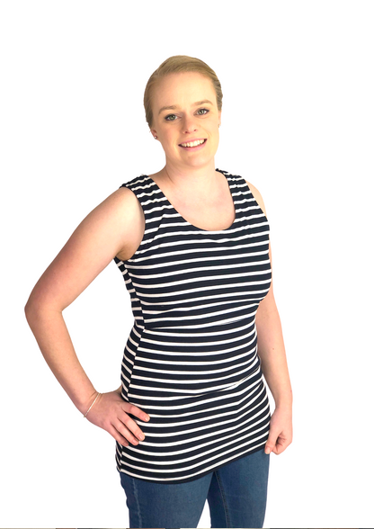 Thea Summer Singlet - Navy  Stripe
