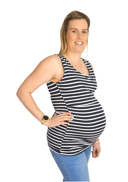 Thea Summer Singlet - Navy  Stripe