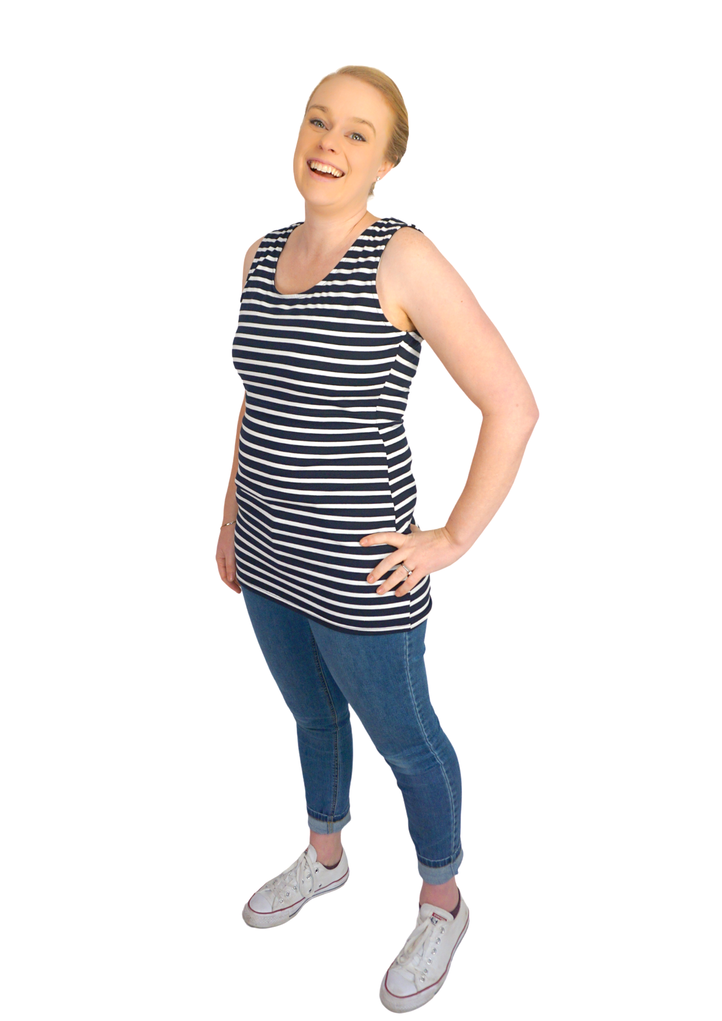 Thea Summer Singlet - Navy  Stripe