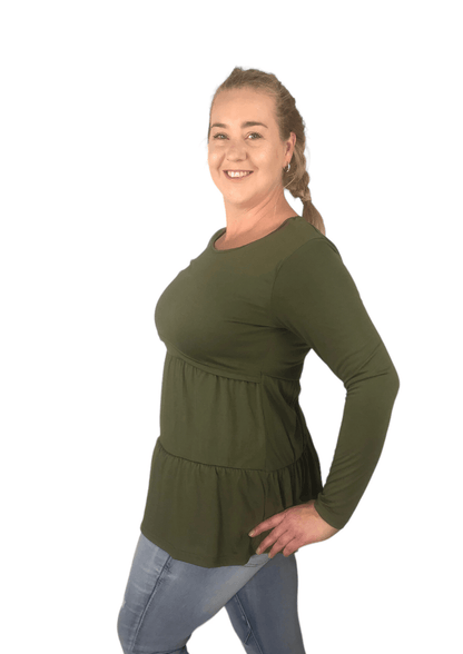 Kendal Tiered Green Top - XSMALL - Latchwear