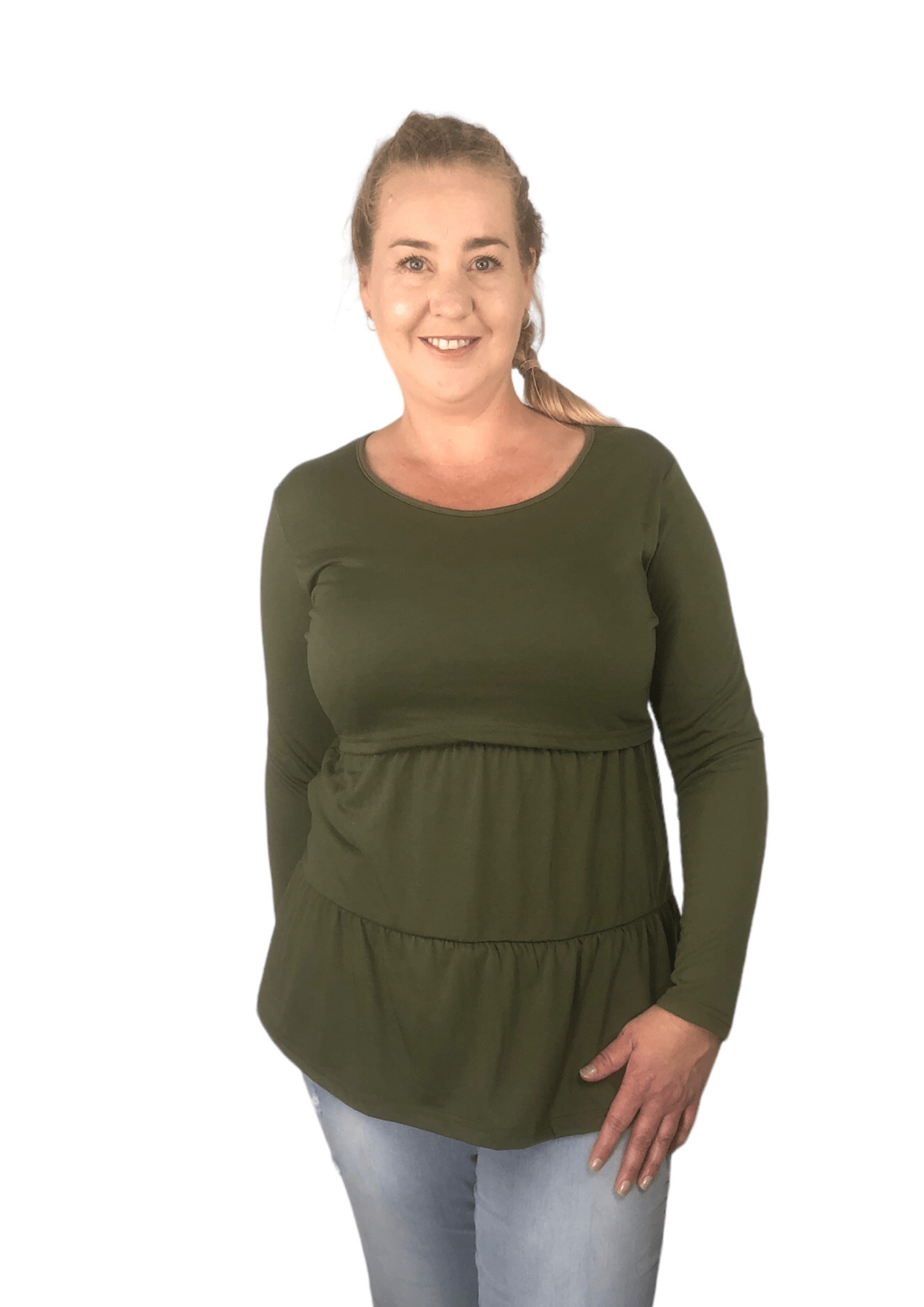 Kendal Tiered Green Top - XSMALL - Latchwear
