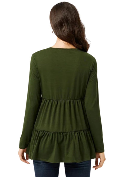 Kendal Tiered Green Top - XSMALL - Latchwear