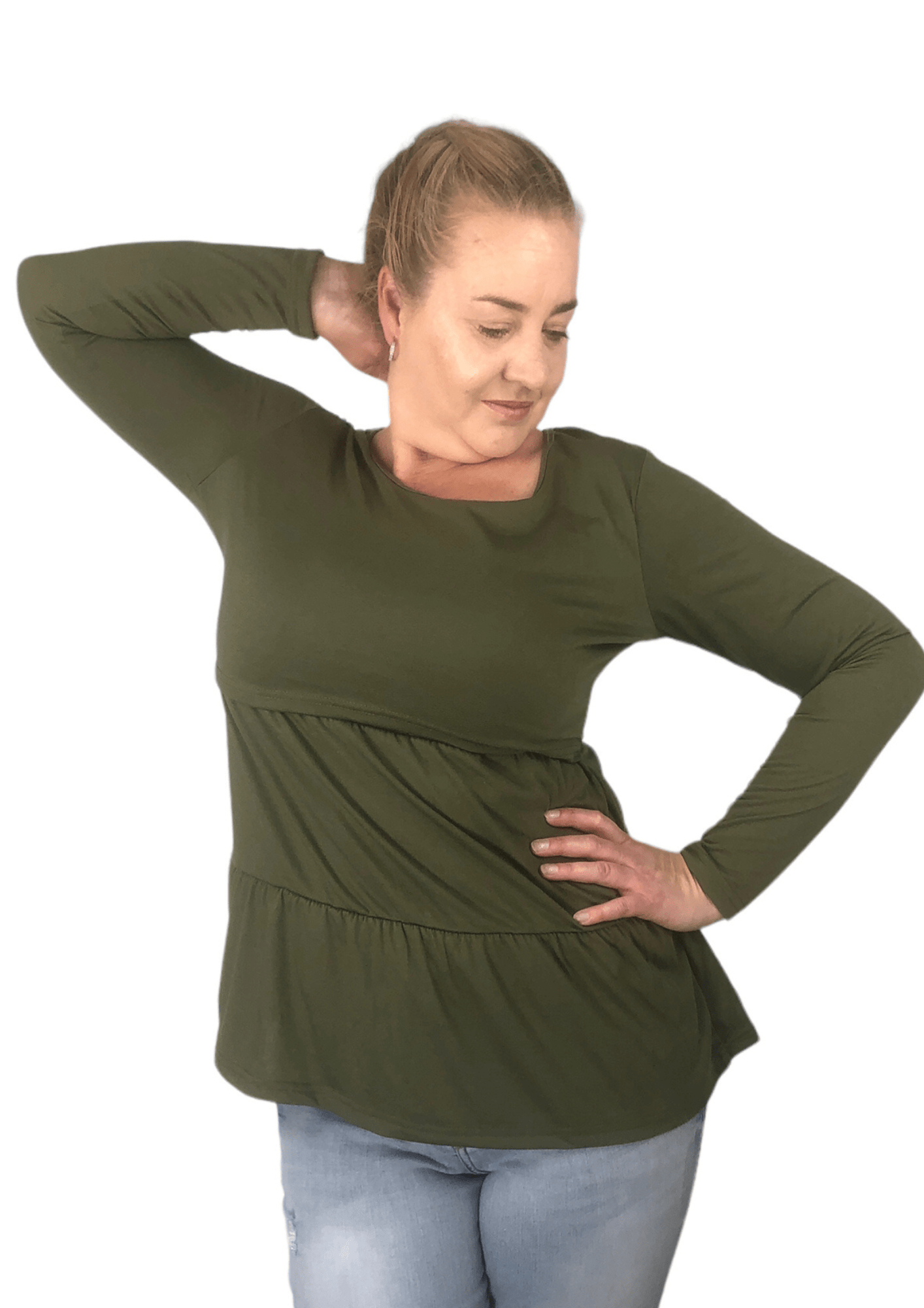 Kendal Tiered Green Top - XSMALL - Latchwear