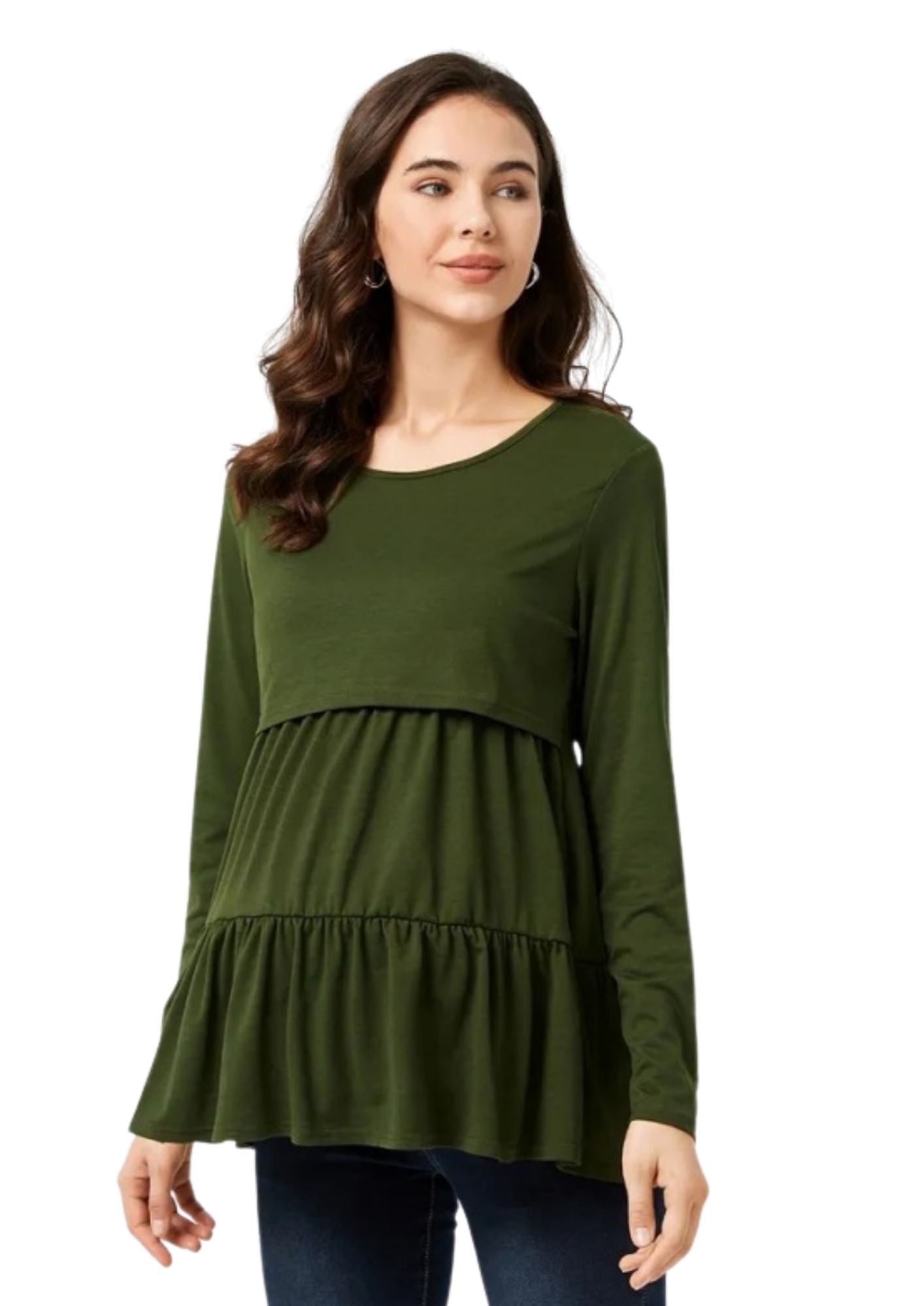 Kendal Tiered Green Top - XSMALL - Latchwear