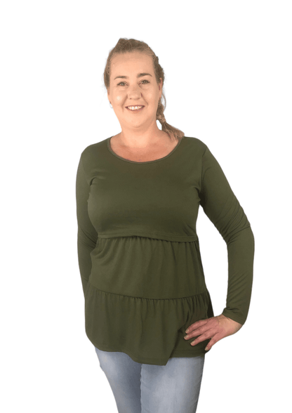 Kendal Tiered Green Top - XSMALL - Latchwear