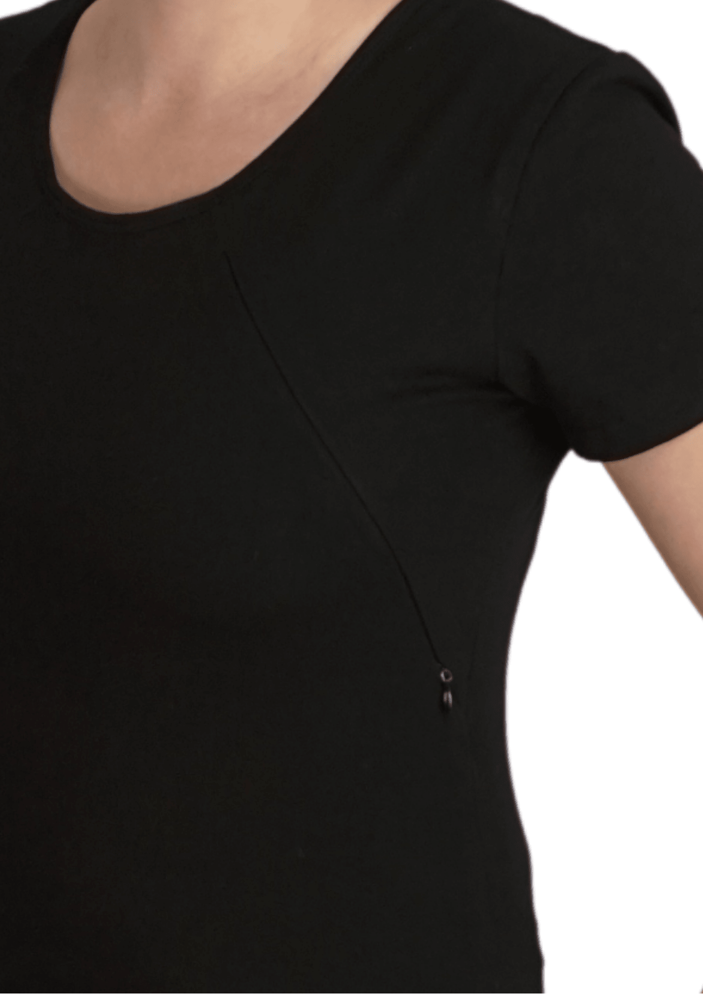 Mia Zip Tee - Black - Latchwear