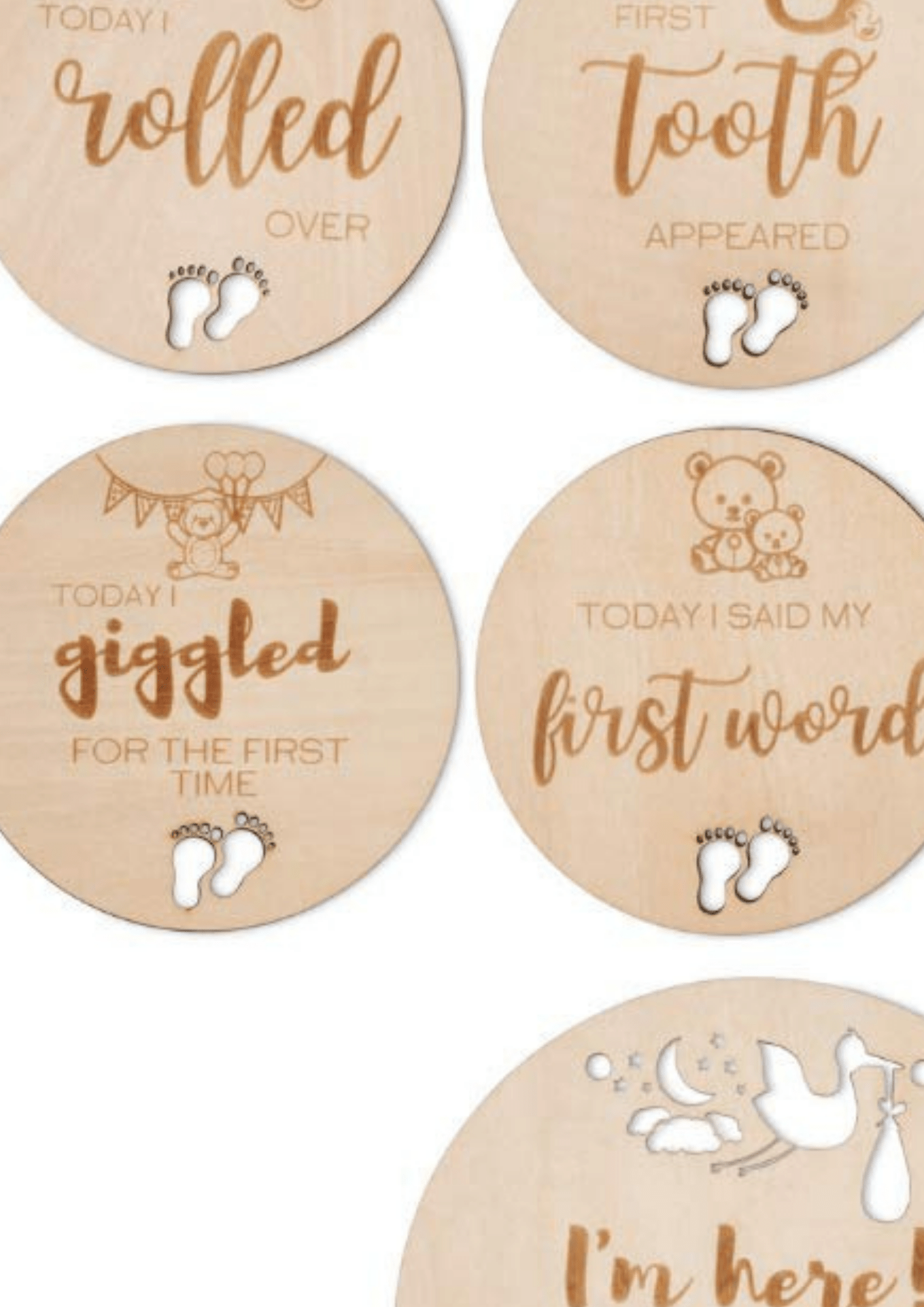 Milestone Wooden Disks - 26 signs - Latchwear