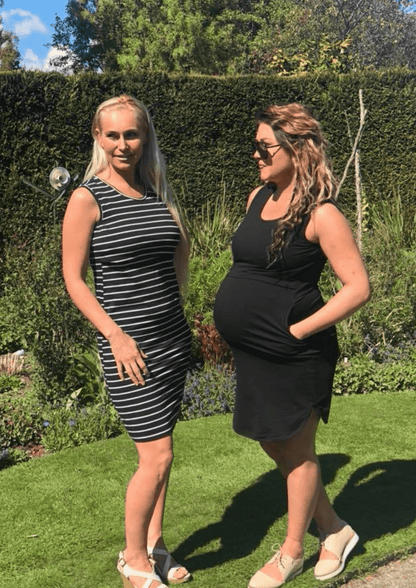 Sienna Straight Cut Dress - Black Stripe - Latchwear